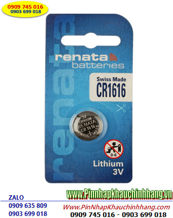 Renata CR1616 _Pin 3v lithium Renata CR1616 chính hãng _Vỉ 1viên _Xuất xứ Thụy Sỹ